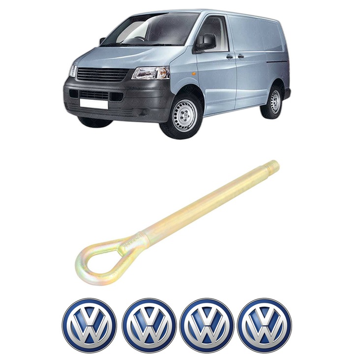 Cui carlig remorcare, tractare auto pentru Volkswagen TRANSPORTER T5 Van (7HA, 7HH, 7EA, 7EH) din 2003-2015, Otel, Cri-Flo, 4 Stickere cu Volkswagen