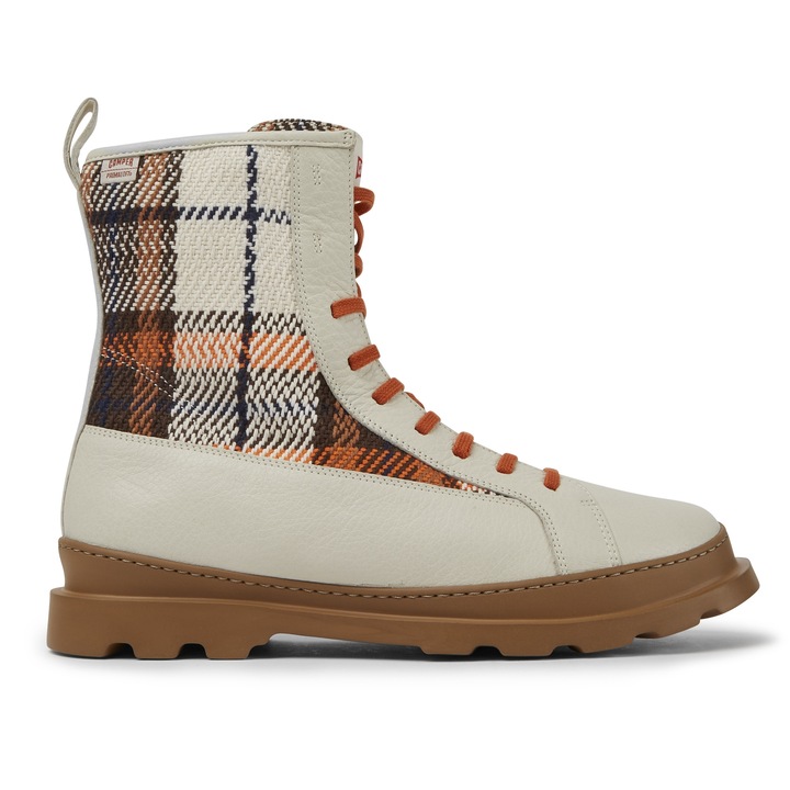 Camper, Ghete de piele si material textil Brutus 1585, Alb
