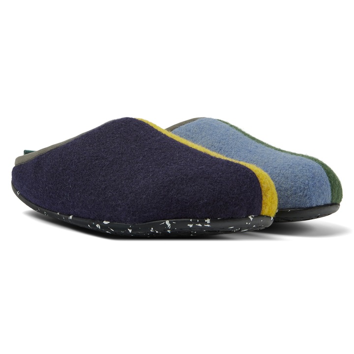 Camper, Papuci de lana Wabi Twins 8567, Verde, Albastru, 44