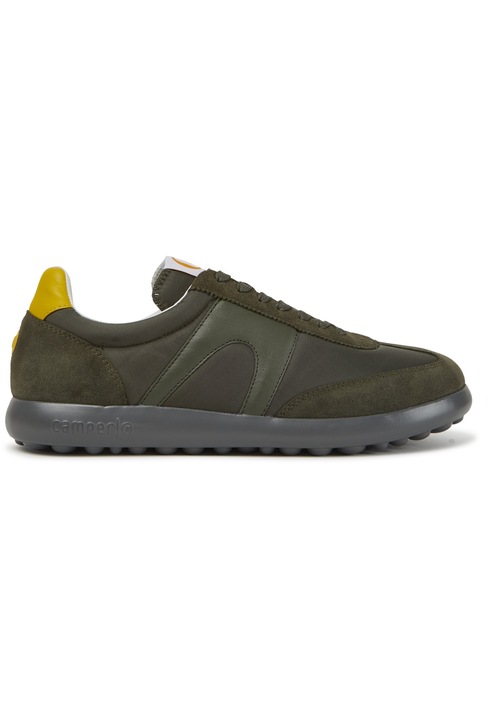 Camper, Pantofi sport cu garnituri din piele Pelotas XLF 8593, Verde, Galben, 41