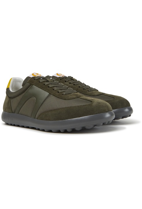 Camper, Pantofi sport cu garnituri din piele Pelotas XLF 8593, Verde, Galben, 41