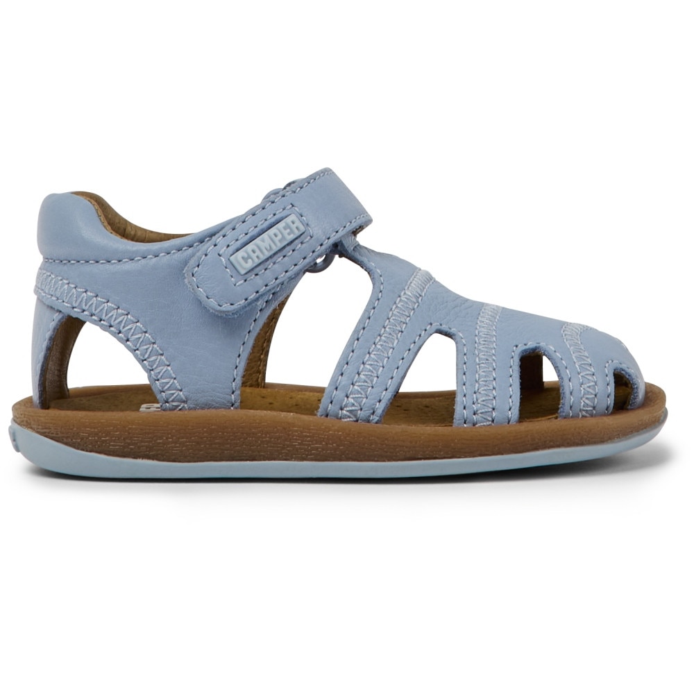Camper, Sandale fisherman de piele Bicho, Albastru prafuit, 22 EU
