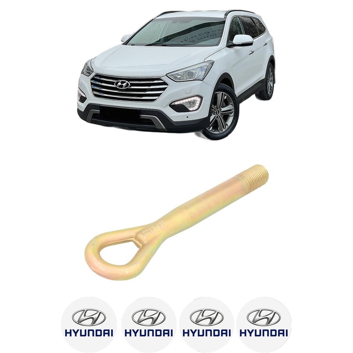 Cui carlig remorcare, tractare auto pentru HYUNDAI GRAND SANTA FÉ din 2013-2018, Otel, Cri-Flo, 4 Stickere cu HYUNDAI