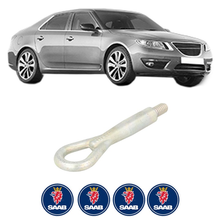 Cui carlig remorcare, tractare auto pentru SAAB 9-5 (YS3G) din 2010-2012, Otel, Cri-Flo, 4 Stickere cu SAAB