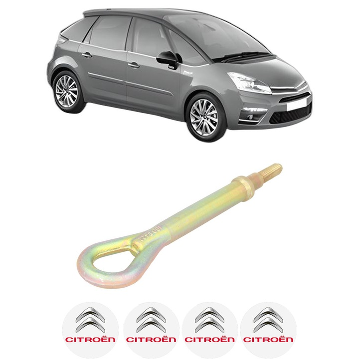 Cui carlig remorcare, tractare auto pentru CITROEN C4 PICASSO I MPV (UD_) din 2006-2013, Otel, Cri-Flo, 4 Stickere cu CITROEN