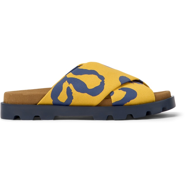 Camper, Papuci cu barete incrucisate Brutus 27395, Albastru/Galben mustar