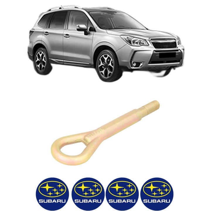 Cui carlig remorcare, tractare auto pentru SUBARU FORESTER (SJ_) din 2013, Otel, Cri-Flo, 4 Stickere cu SUBARU