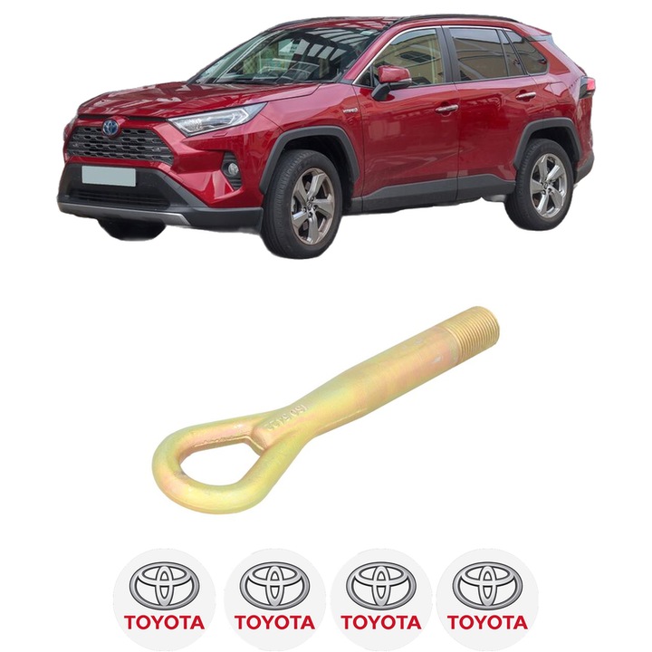 Cui carlig remorcare, tractare auto pentru TOYOTA RAV 4 IV (_A4_) din 2012-2019, Otel, Cri-Flo, 4 Stickere cu TOYOTA