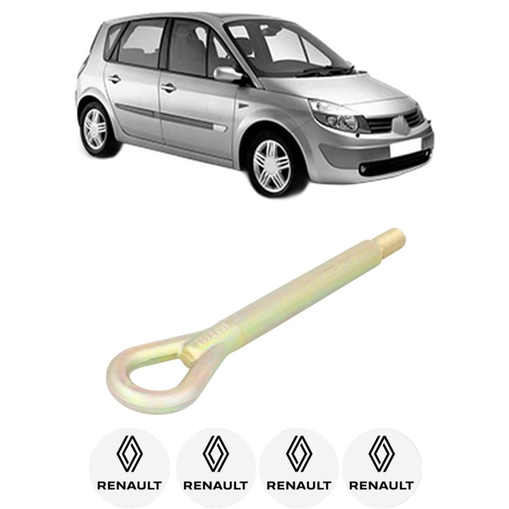 Cui carlig remorcare, tractare auto pentru RENAULT SCENIC II (JM0/1_) din 2003-2009, Otel, Cri-Flo, 4 Stickere cu RENAULT