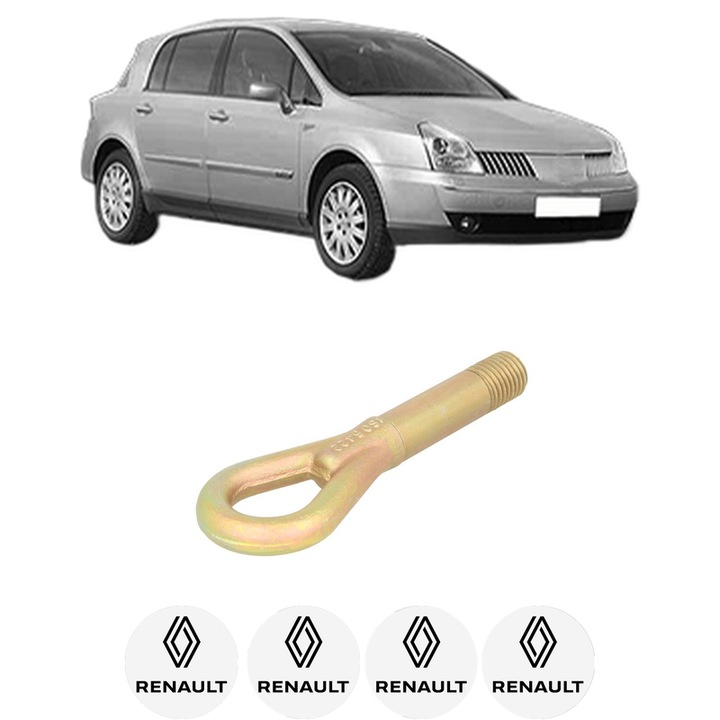 Cui carlig remorcare, tractare auto pentru RENAULT VEL SATIS (BJ0_) din 2002-2009, Otel, Cri-Flo, 4 Stickere cu RENAULT