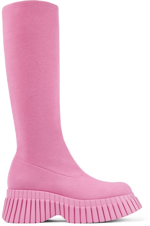 Camper, Cizme medii fara inchidere cu talpa wedge BCN, Roz