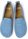 Camper, Pantofi loafer din piele nabuc cu varf patrat Nina, Albastru, 39