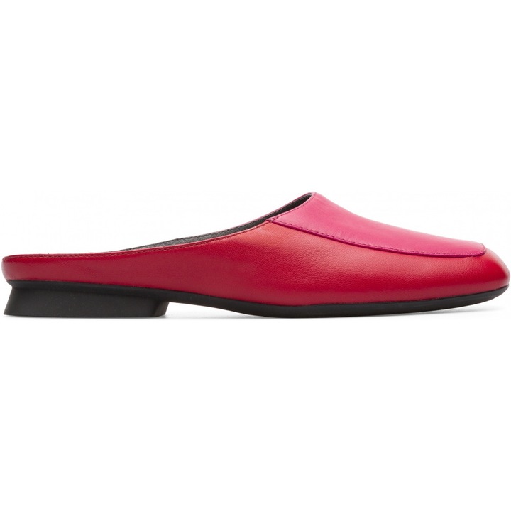 Camper, Saboti din piele cu model colorblock Twins, Rosu, 39