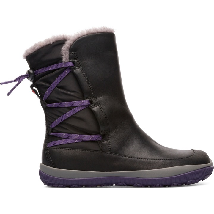 Camper, Cizme mid-calf de piele din material rezistent la apa Peu, Negru
