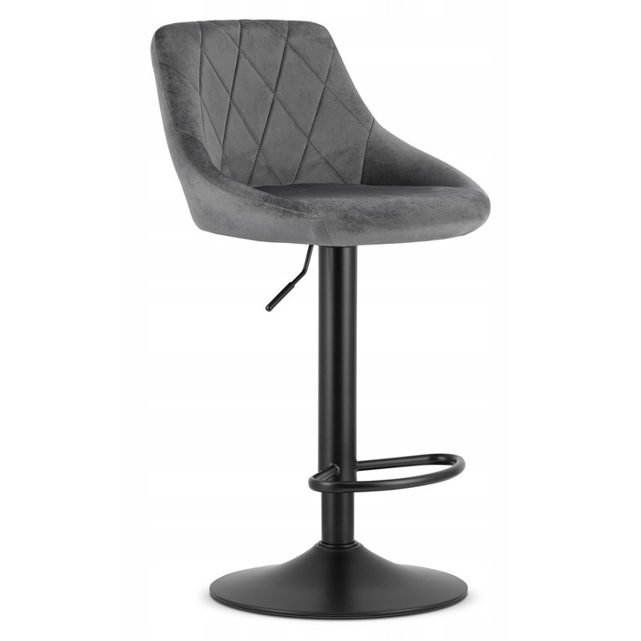 Forgatható bárszék, bársony kárpitozással, konyhába és nappaliba, bézs bárszék, állítható magasságú, modern design, könnyen összeszerelhető