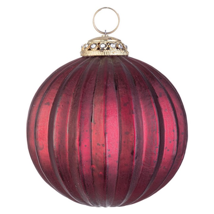 12 db piros Daring Ø 10 cm üveg karácsonyfadísz