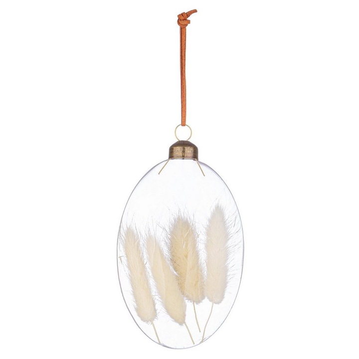 Set 12 ornamente brad Craciun sticla Greenery 7,8x3x12,8h