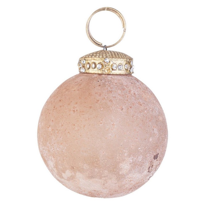 24 darab karácsonyi üveggömb készlet, bézs, Boldness Ø 6 cm