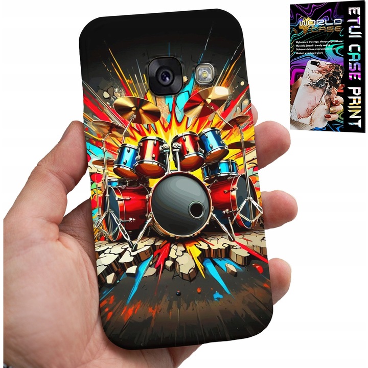 Tok Samsung A5 2017-hez, World Case, Rock & Roll nyomtatás, szilikon, többszínű