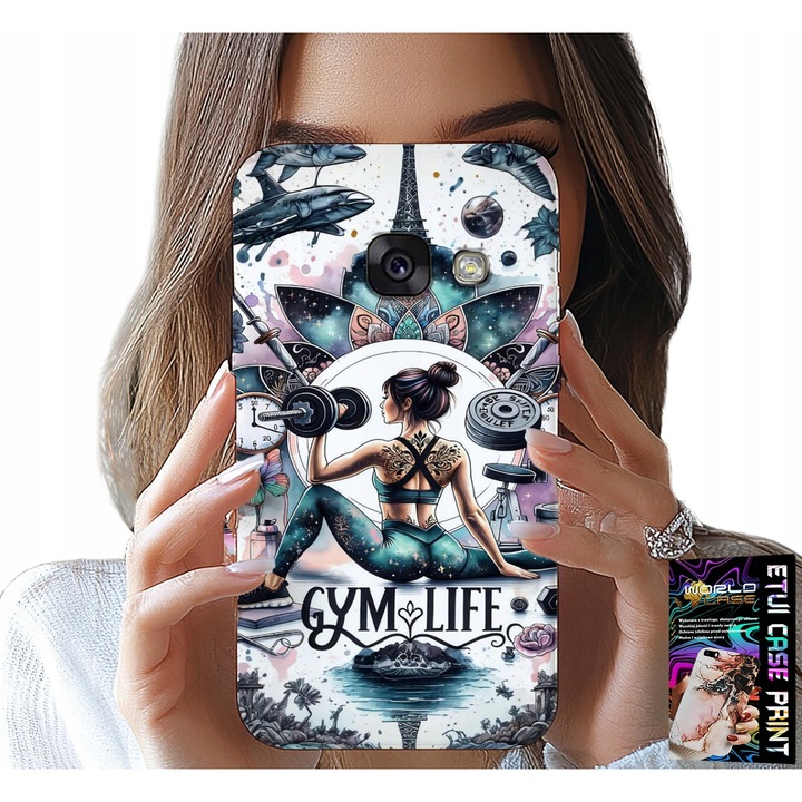 Husa telefon Samsung A5 2017, World Case, silicon, impermeabil, imprimare colorată