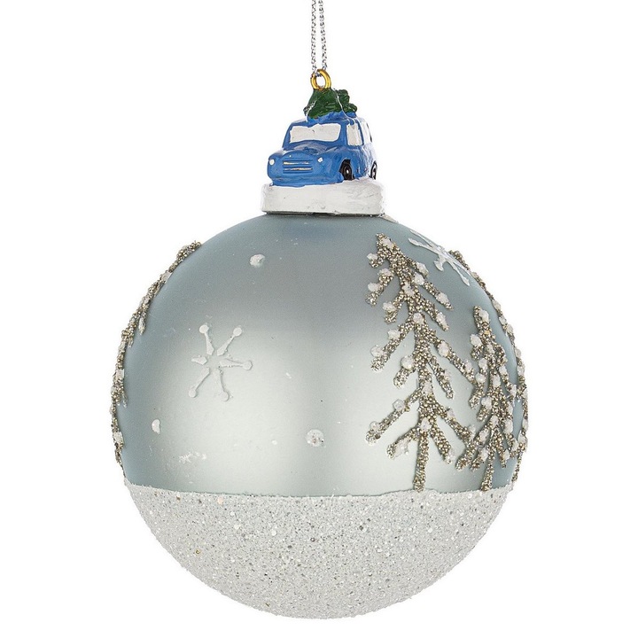 6 darab karácsonyi üveg gömb, polirezin, Car Emmy, Ø 8 cm