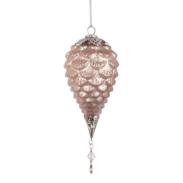 Set 6 globuri brad Craciun sticla rose gold Fascinate Ø11x22h