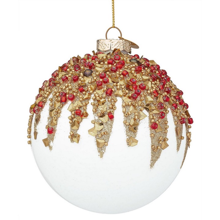 Set 8 globuri brad Craciun sticla multicolora Firework Ø 10 cm