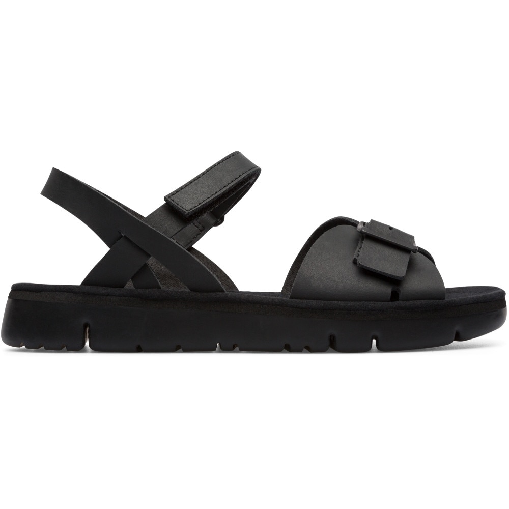 Camper, Sandale din piele cu catarama Oruga, Negru, 37
