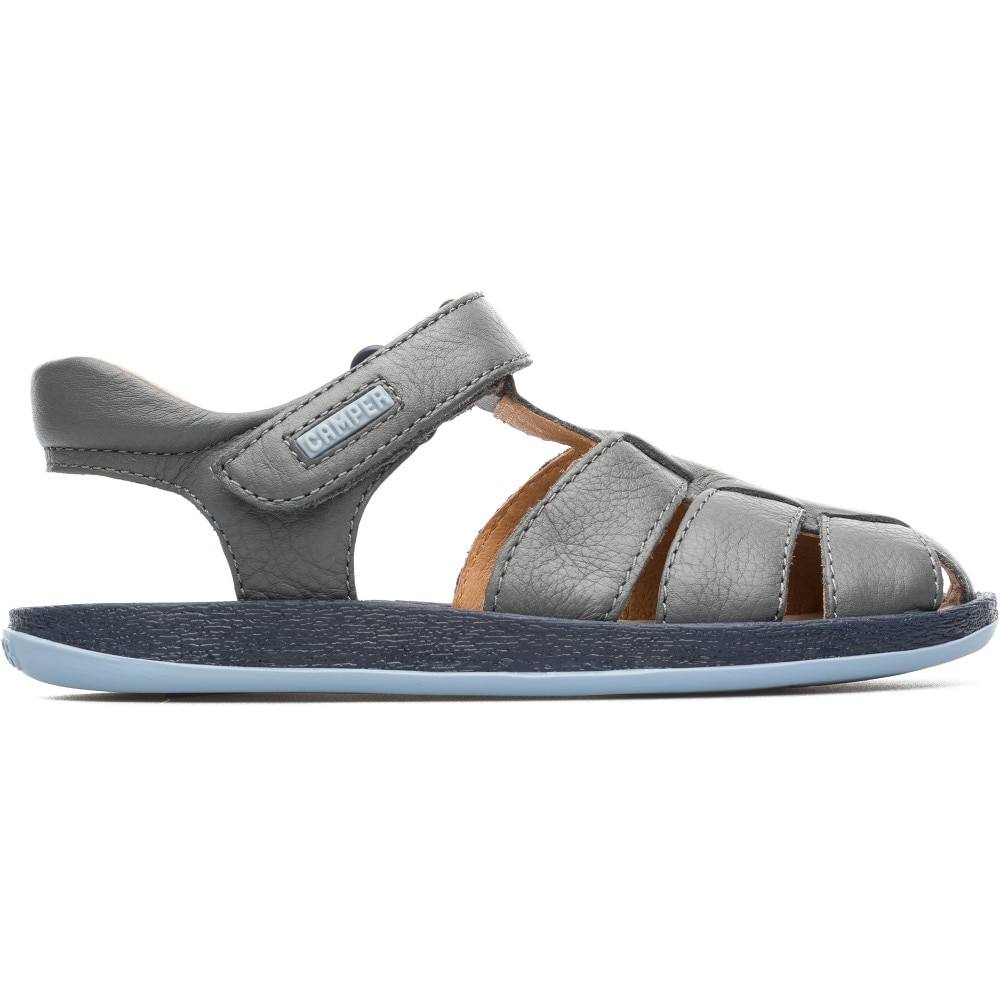 Camper, Sandale fisherman din piele Bicho, Gri, 28 EU