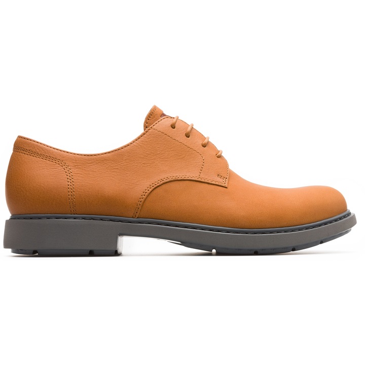 Camper, Pantofi derby din piele Neuman, Maro, 45