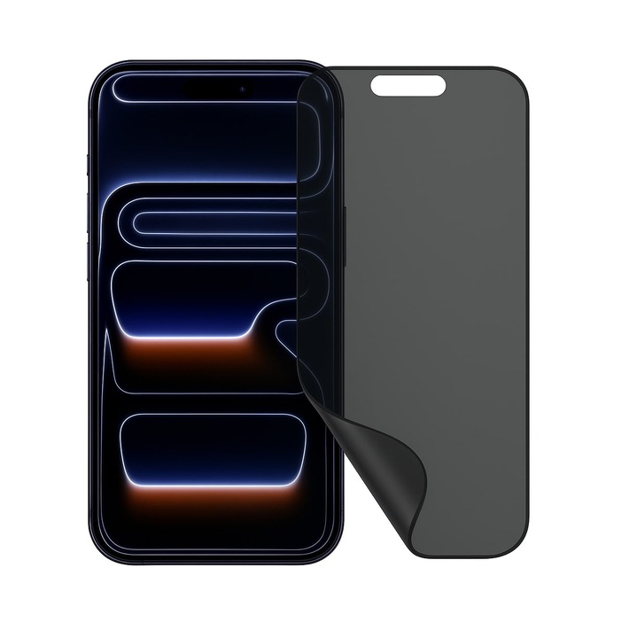 Folie de protectie ecran compatibila cu iPhone 17 Pro, din silicon, Privacy, ISAG