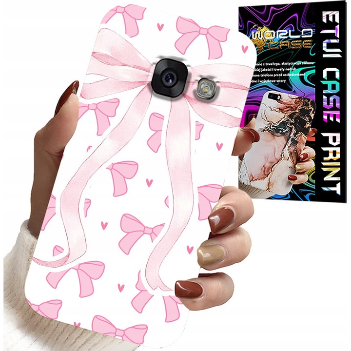 Okostelefon tok, World Case, Samsung Galaxy A5 2017, szilikon, egyedi mintázat, rózsaszín