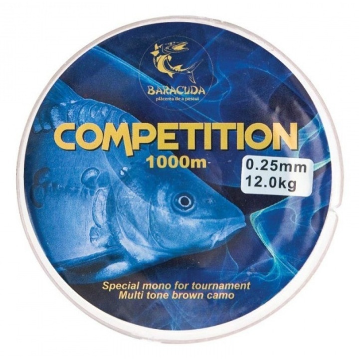 Nylon Baracuda Competition 1000m Maro, rezistent pentru crap si somn 0.38