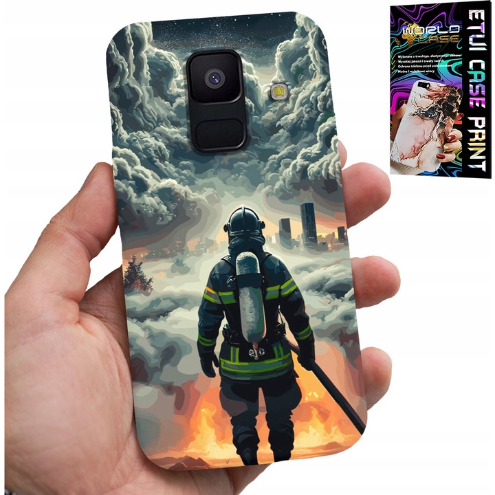 Telefontok, World Case, Samsung A6 2018, gumi, színes nyomtatás