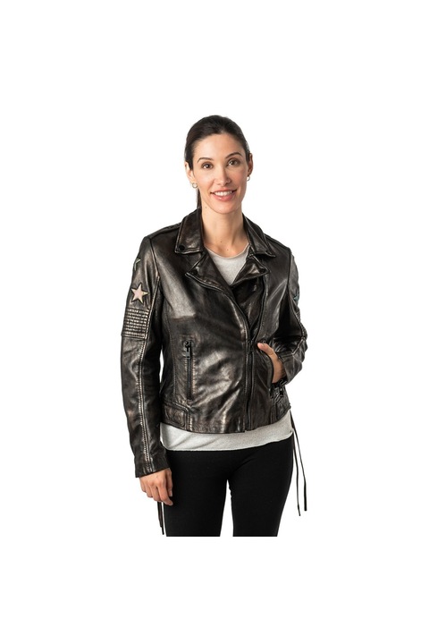 Mauritius Fekete/Holografikus 2Wwona Női Bőrdzseki 2.0, Fekete, XS