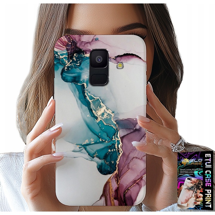 Tok Samsung A6 2018-hoz, World Case, márvány design, szilikon, többszínű