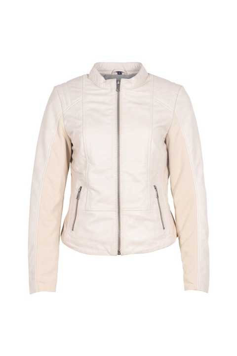 Geaca de Piele Dama Mauritius Alb Ivoriu MWBylli, Alb