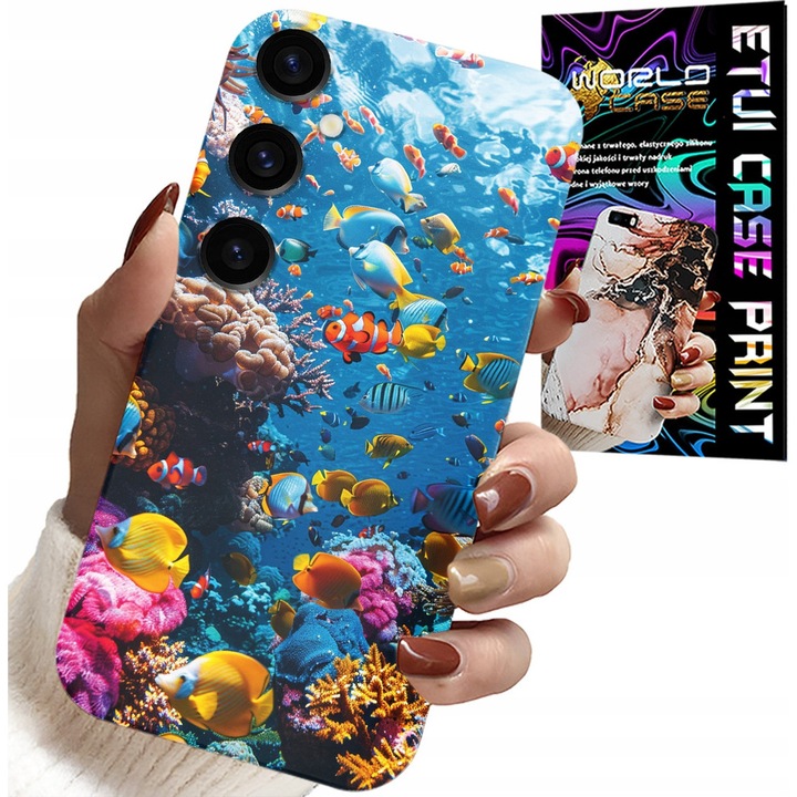 Husă pentru telefon, World Case, Samsung Galaxy A55 5G, design colorat subacvatic, silicon, multicolor