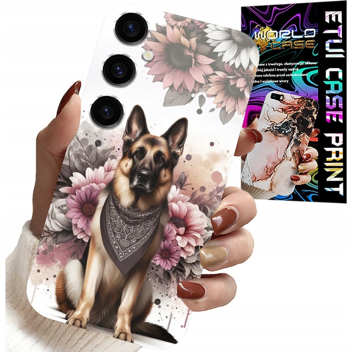 Telefontok, World Case, Samsung Galaxy A24 4G, szilikon, német juhászkutya design
