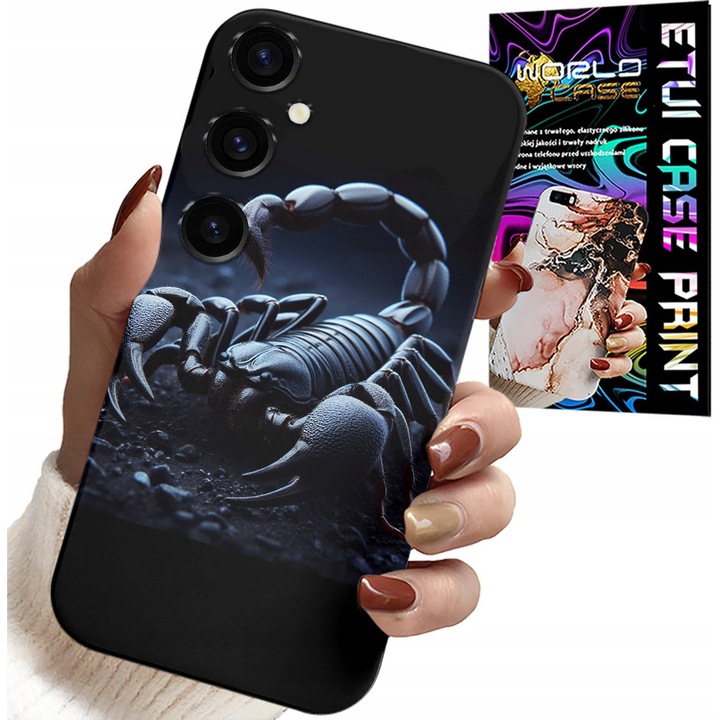 Tok Samsung Galaxy A15 4G-hez, World Case, Skorpió dizájn, szilikon, hidrogél fólia