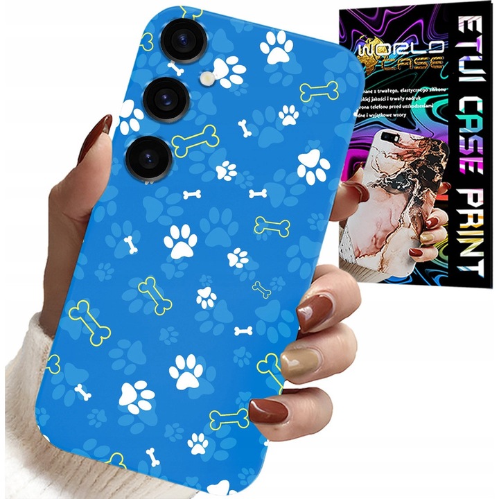 Telefontok, World Case, Samsung Galaxy A34 5G, Bone Paws Dog Patrol design, szilikon, többszínű