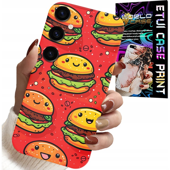 Telefontokok, World Case, Samsung Galaxy M15 5G, burger design, szilikon, többszínű