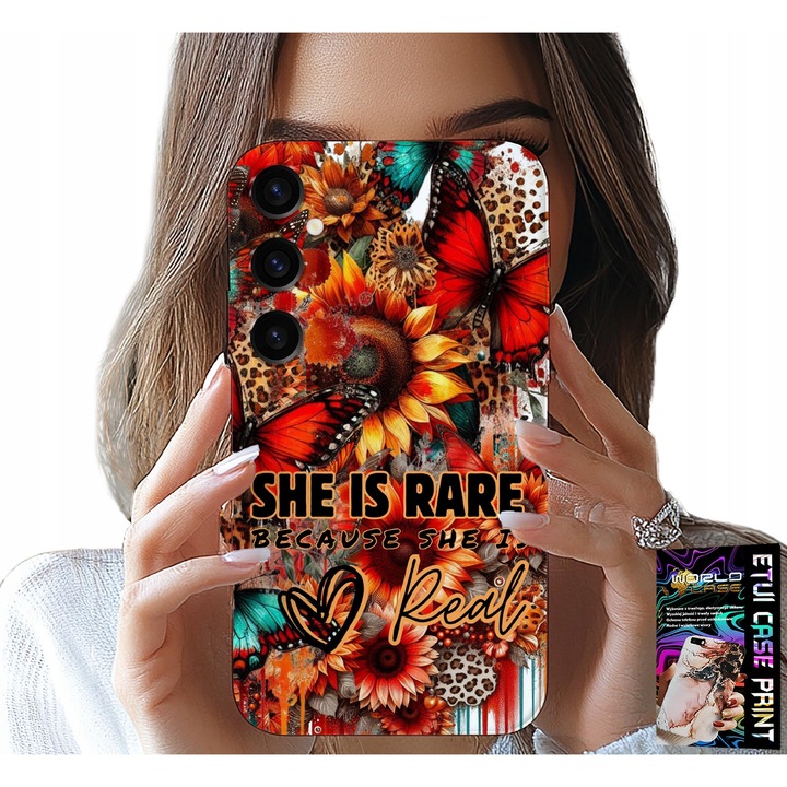 Samsung Galaxy A04S tok, World Case, Napraforgó, Pillangók, Szilikon