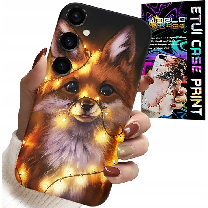 Caz pentru Samsung Galaxy A16 4/5G, World Case, vulpe pădure, silicon, set cu sticlă