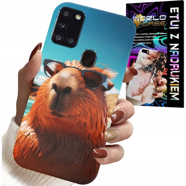 ETUI SAMSUNG GALAXY A21s-hez - SWEET CAPIBARA, CAPIBARA TOK + ÜVEG