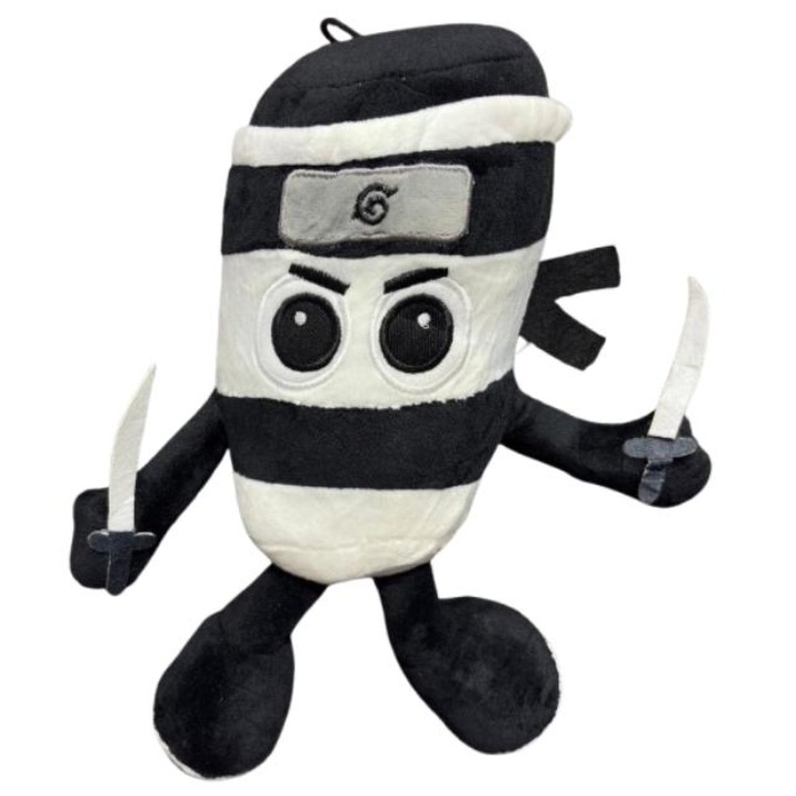 Плюшена играчка Cappuccino Assassino Silenzioso, черно-бяла, 35 см