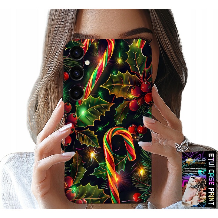 Tok Samsung Galaxy S24-hez, World Case, cukor, fagyöngy, karácsonyfa, szilikon