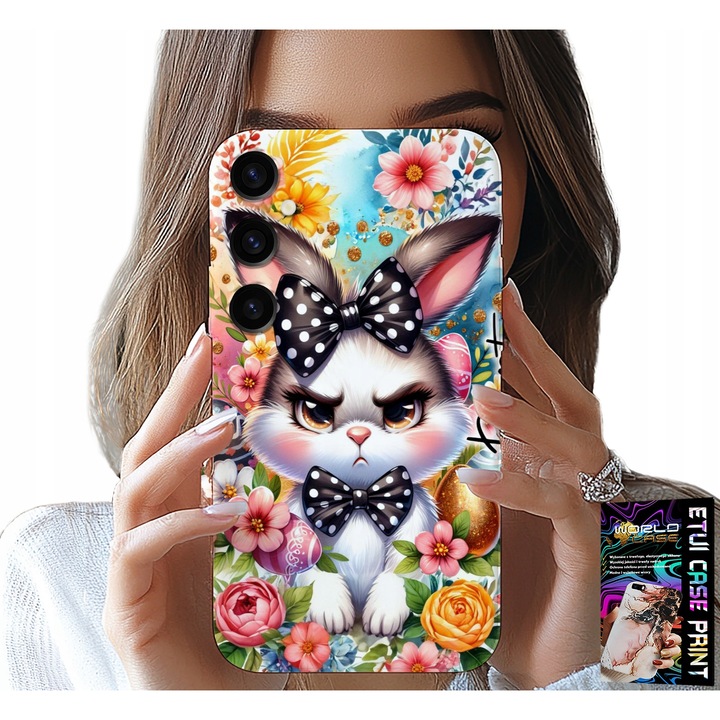 Tok Samsung Galaxy A24 4G-hez, World Case, húsvéti nyuszi, többszínű, szilikon