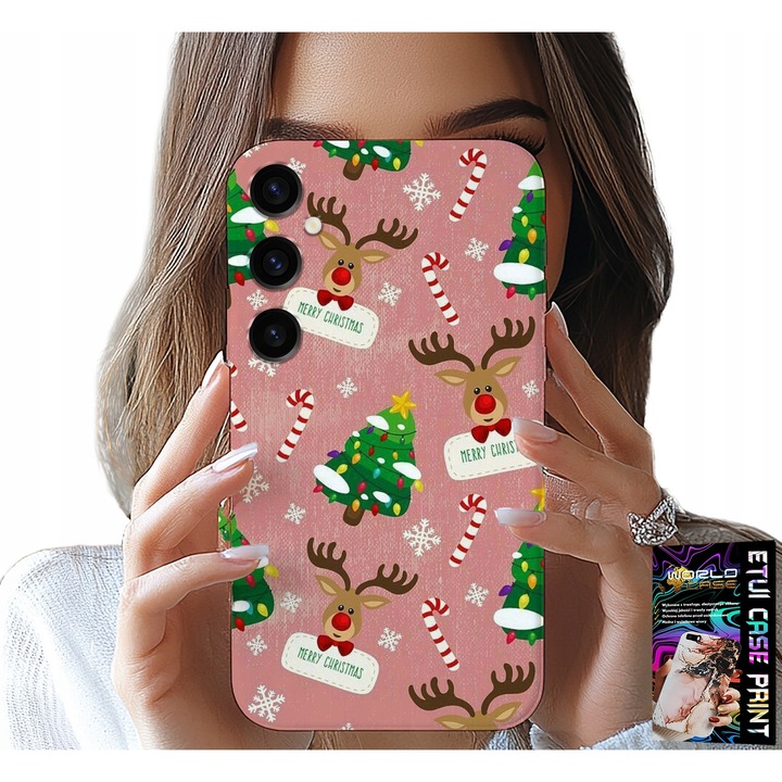 Carcasă pentru telefon, World Case, Samsung Galaxy A55 5G, silicon, design brad de Crăciun, multicolor