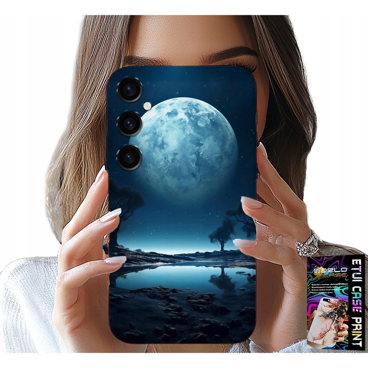 Tok Samsung Galaxy A16 4/5G telefonhoz, World Case, szilikon, színes nyomtatás, Full Moon modell